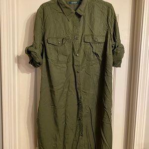 Lauren Sz 16W maxi shirt dress